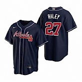 Braves 27 Austin Riley Navy Blue Nike Cool Base Jersey Dzhi,baseball caps,new era cap wholesale,wholesale hats